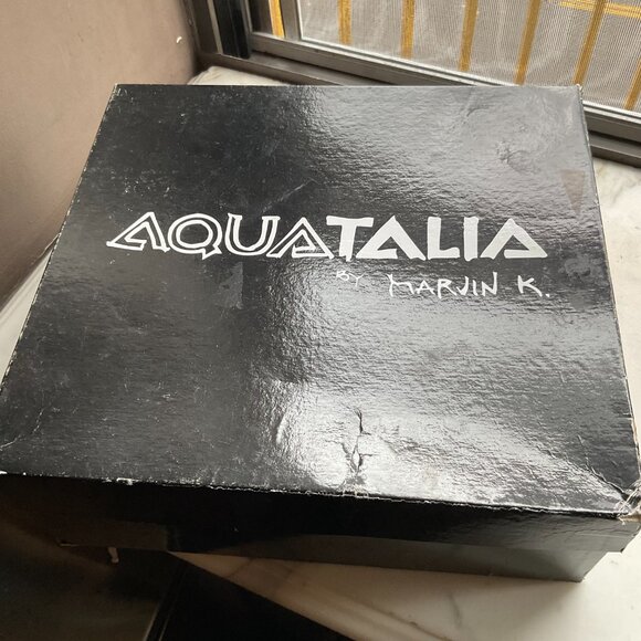 Aquatalia Black Suede Waterproof Black Suede Wedge Heels size 8 New with Box - Picture 11 of 11